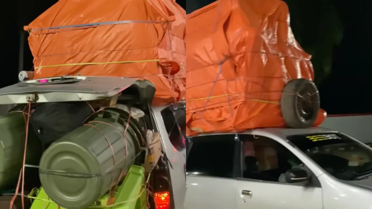 5 Penampakan mobil bawa seluruh ‘isi rumah’, netizen: Aku kuat, aku hebat, aku njengat