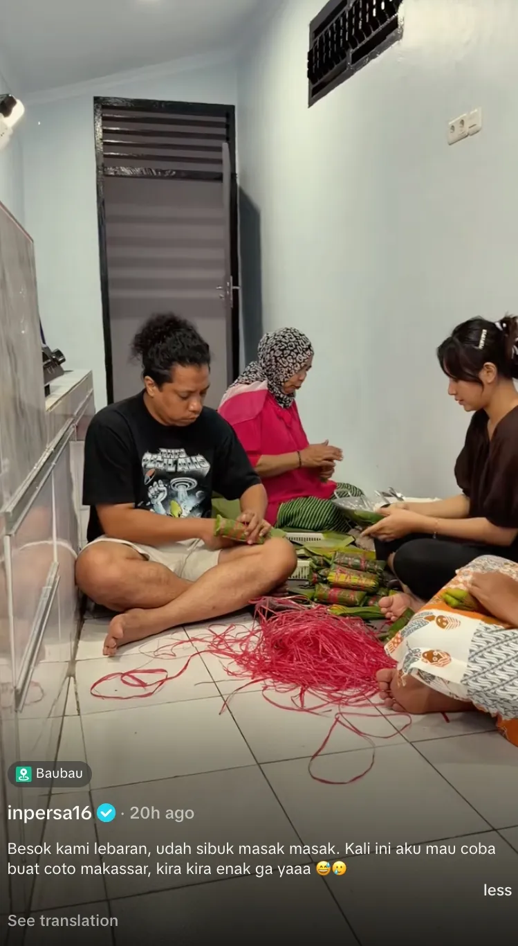 Indah Permatasari masak Coto Makassar TikTok/@inpersa16 Indah Permatasari masak Coto Makassar TikTok/@inpersa16