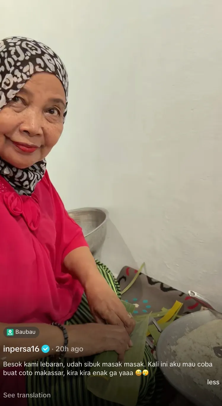 Indah Permatasari masak Coto Makassar TikTok/@inpersa16 Indah Permatasari masak Coto Makassar TikTok/@inpersa16