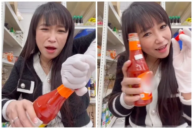 Trik perempuan buka tutup botol saus ini antimainstream, nggak perlu nguras tenaga sampai emosi