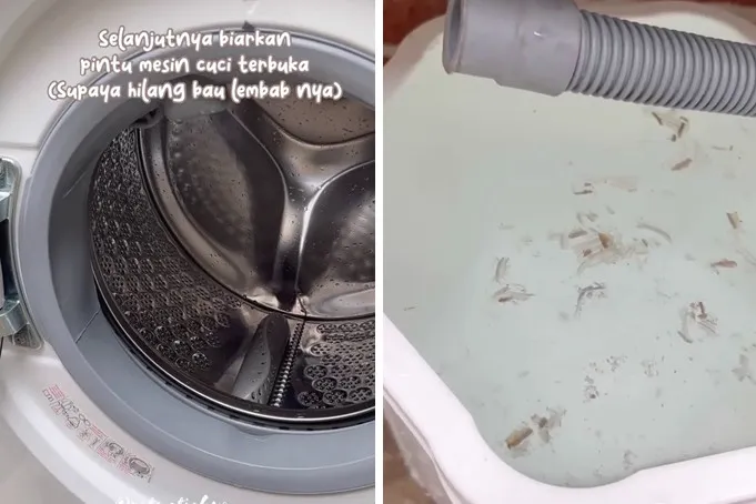 Tak perlu dibongkar, ini trik bersihkan mesin cuci berlumut dan bau apek cuma pakai 2 bahan dapur