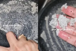 Bukan diulek beras, ini trik bersihkan cobek baru agar tak cepat jamuran dan bau gunakan 2 bahan dapur