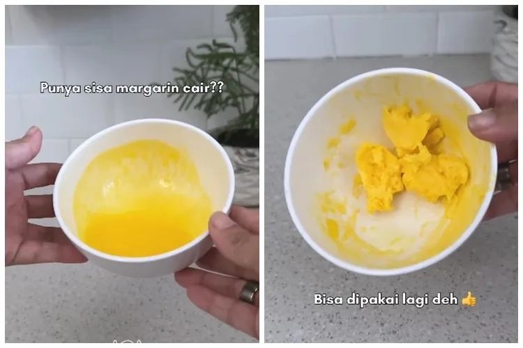 Jangan dibuang, ini trik agar sisa margarin cair jadi padat lagi cukup campurkan 1 bahan dapur