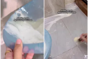 Tanpa disikat, ini trik bersihkan lantai kamar mandi kuning dan licin cuma pakai 2 bahan dapur