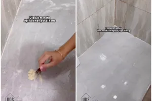 Tanpa disikat, ini trik bersihkan lantai kamar mandi kuning dan licin cuma pakai 2 bahan dapur