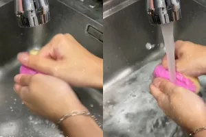Tak direndam cuka dan soda kue, trik basmi kuman di spons cuci piring ini cuma pakai 2 bahan sederhana