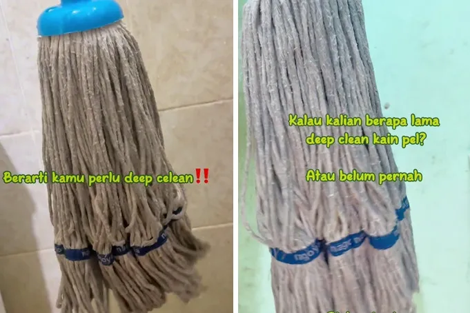 Andalkan 3 bahan dapur, begini cara cuci kain pel bau amis dan dekil agar lebih higienis saat dipakai