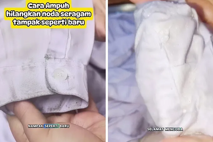 Tanpa direndam pemutih, ini cara hilangkan noda hitam di kerah seragam putih pakai 2 bahan dapur