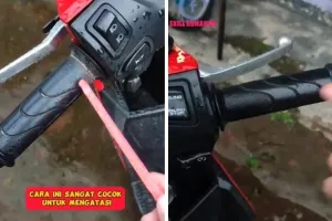 Tanpa digosok sabun, ini trik usir kerak di stang motor jadi bersih lagi ditambah 1 bumbu dapur