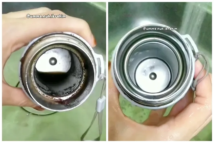 Tanpa sikat atau spons, ini cara hilangkan kerak dan ampas kopi di termos cuma pakai 1 bahan makanan