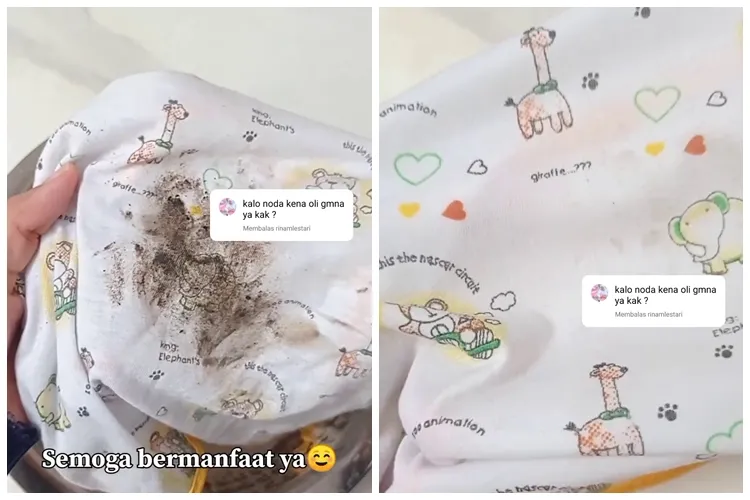 Trik hilangkan noda oli kering di baju cukup pakai tambahan 2 bahan dapur, sekali kucek auto kinclong