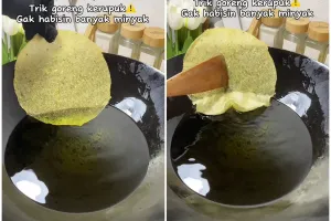 Bukan disiram minyak, ini trik goreng kerupuk supaya nggak boros minyak dan lebih renyah hasilnya