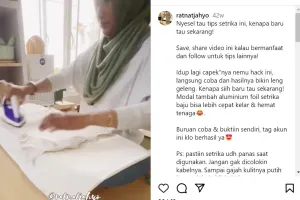Pakai 1 alat dapur, emak-emak ini punya trik setrika baju agar cepat licin dan hemat tenaga