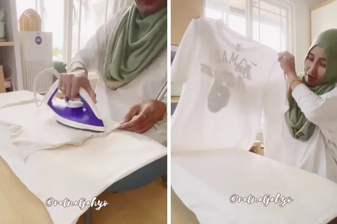 Pakai 1 alat dapur, emak-emak ini punya trik setrika baju agar cepat licin dan hemat tenaga
