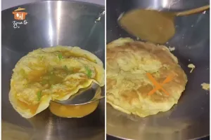Trik menggoreng telur dadar ini bikin hasilnya lebih tebal dan lebar meski tanpa tepung