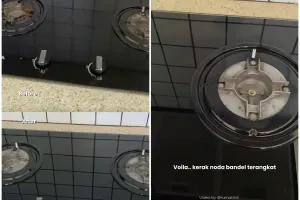 Cara membersihkan kerak kompor cuma andalkan 2 bahan dapur ini ampuh bikin kinclong