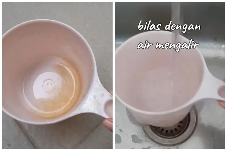 Cara usir noda kerak kuning di gayung, auto kinclong dan kesat lagi cukup tambah 1 bahan dapur