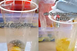 Pedagang minuman ini bagikan trik bikin es kuwut, tetap manis dan segar meski tanpa timun