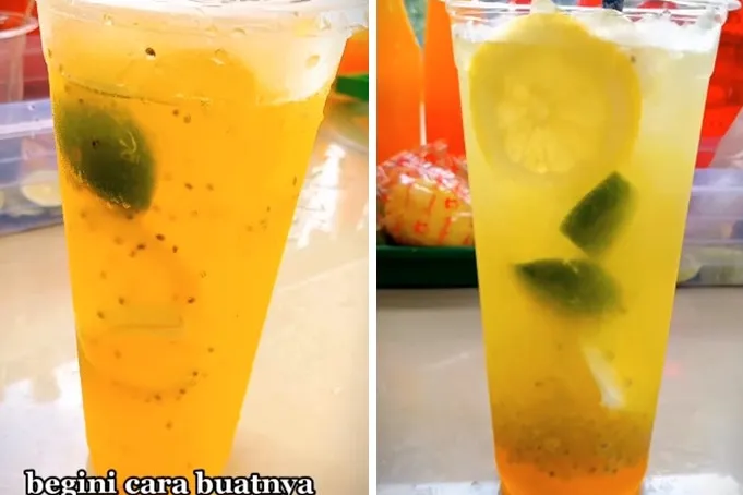 Pedagang minuman ini bagikan trik bikin es kuwut, tetap manis dan segar meski tanpa timun