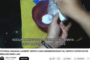 Tanpa disikat, ini cara cuci tali sepatu dekil dan kusam agar putih lagi pakai tambahan 1 bahan dapur