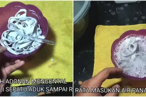Tanpa disikat, ini cara cuci tali sepatu dekil dan kusam agar putih lagi pakai tambahan 1 bahan dapur