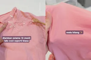 Bukan direndam air panas, ini cara hilangkan noda minyak di baju cukup pakai 2 bahan dapur