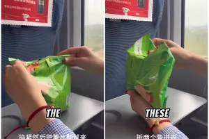 Bisa kokoh tanpa sandaran, aksi netizen makan keripik ini bikin nggak pegal karena tak perlu digenggam