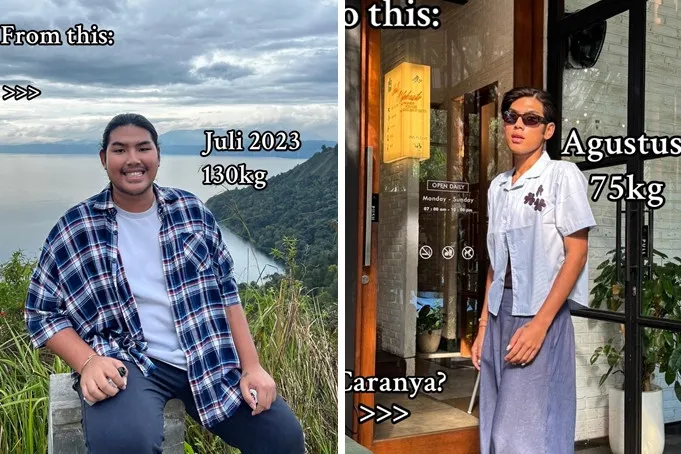 Bobot 130 kg jadi 75 kg, 9 pola makan ini sukses mengubah penampilan Fadlan Holao jadi manglingi