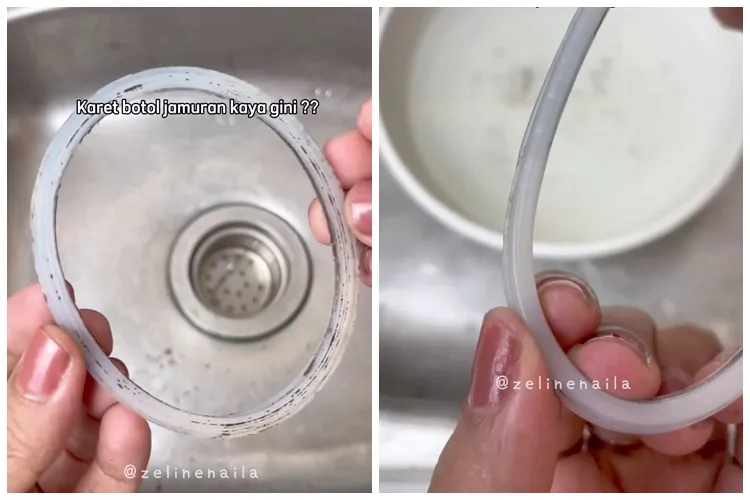 Bukan pakai sitrun, trik cuci karet tutup botol berjamur dan hitam ini ampuh bikin steril