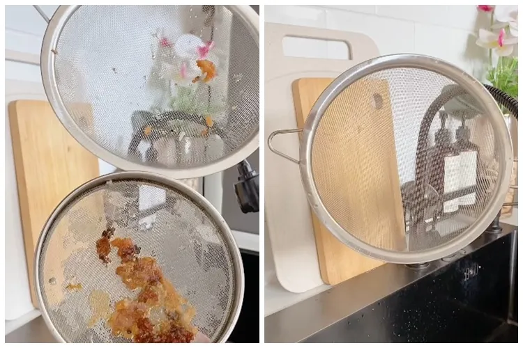 Jangan cuma dicuci sabun, ini trik usir kerak yang terperangkap di saringan andalkan 1 bahan sederhana