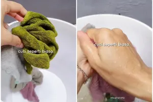 Tanpa disikat, cara mencuci lap dapur hitam dan berminyak ini auto kesat lagi dalam 5 menit