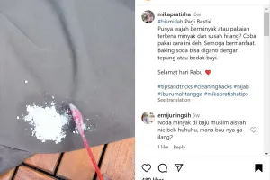 Kerap membekas, trik bersihkan noda minyak dan keringat di jilbab ini auto kinclong pakai 1 bahan kue