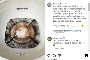 Tak perlu disiram air panas, ini cara hilangkan kerak hitam di tatakan kompor agar kesat seperti baru