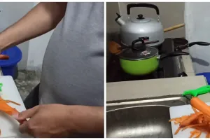 Cuma butuh 30 detik, ini trik cepat mengupas wortel menggunakan peeler agar hasilnya mulus