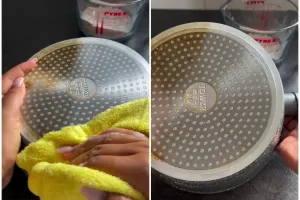 Tak perlu sabun cuci piring, cara bersihkan pantat wajan gosong ini auto kinclong pakai 1 ampas dapur