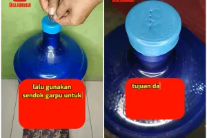 Jangan buru-buru dikuras, begini cara mengatasi air keran galon mampet cuma pakai 1 alat dapur