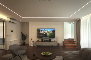 Mengusung konsep open space, 10 potret ruang tengah Aura Kasih ada pintu kamuflase