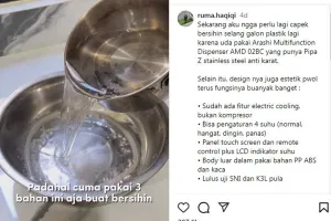 Auto bersih cuma ditekan, ini cara bersihkan noda lumut di selang dispenser agar higienis