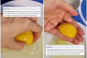 Cara gampang pisahkan kuning dan putih telur cuma pakai tangan kosong
