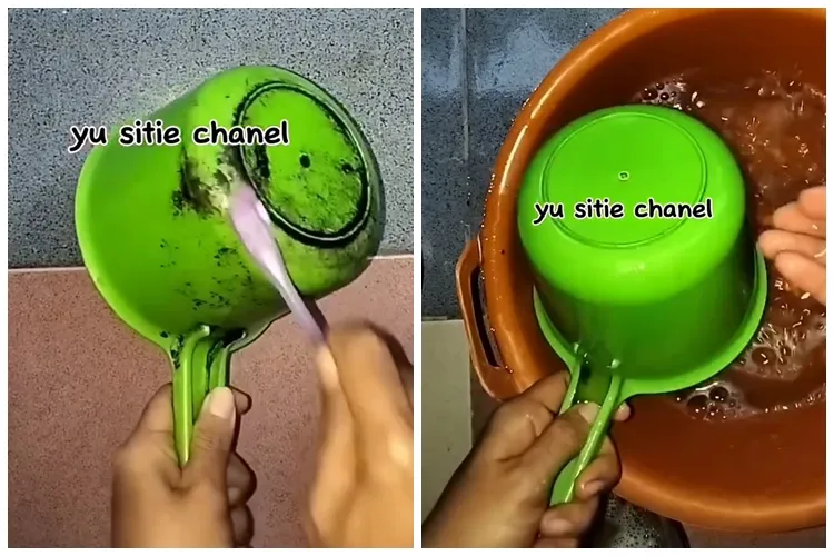 Cukup tambah 1 bahan dapur, ini cara hilangkan lumut hitam di gayung agar kesat lagi dan tak licin