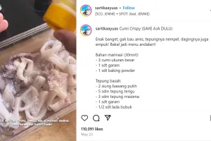 Trik bikin cumi krispi agar adonan tepungnya menempel dan teksturnya empuk, perhatikan marinasinya