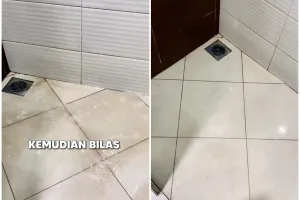 Tanpa sitrun, cara bersihkan kerak lantai kamar mandi ini auto kesat dan tak licin pakai 2 bahan dapur