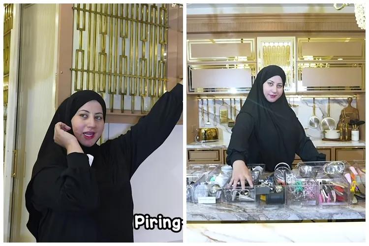 9 Cara Tasyi Athasyia menata alat masak di dapur baru, tampak rapi di rak canggih serba otomatis