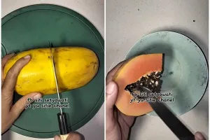 Trik praktis mengupas pepaya ini nggak bikin tangan kotor, hasilnya tetap utuh dan antilembek