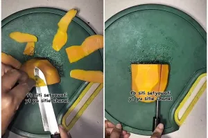 Trik praktis mengupas pepaya ini nggak bikin tangan kotor, hasilnya tetap utuh dan antilembek