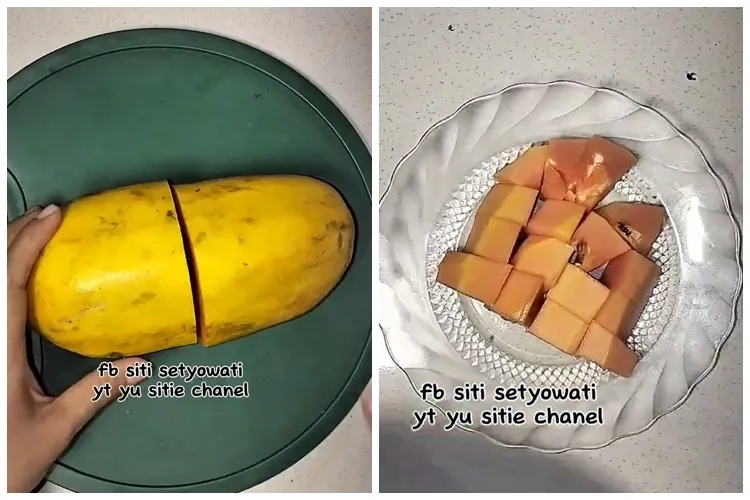 Trik praktis mengupas pepaya ini nggak bikin tangan kotor, hasilnya tetap utuh dan antilembek