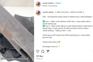 Cara menghilangkan noda keringat di kerah baju ini bikin warna tak luntur, cukup pakai 2 bahan dapur