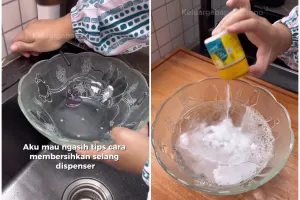 Bukan pakai cuka, ini cara bersihkan selang dispenser dekil agar bebas bau cuma pakai 2 bahan dapur