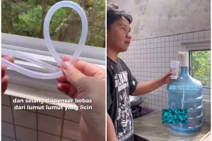 Bukan pakai cuka, ini cara bersihkan selang dispenser dekil agar bebas bau cuma pakai 2 bahan dapur