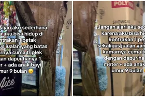 Pejuang nafkah ini tinggal di kontrakan sepetak sekaligus dijadikan toko, 7 potret rumahnya bikin haru